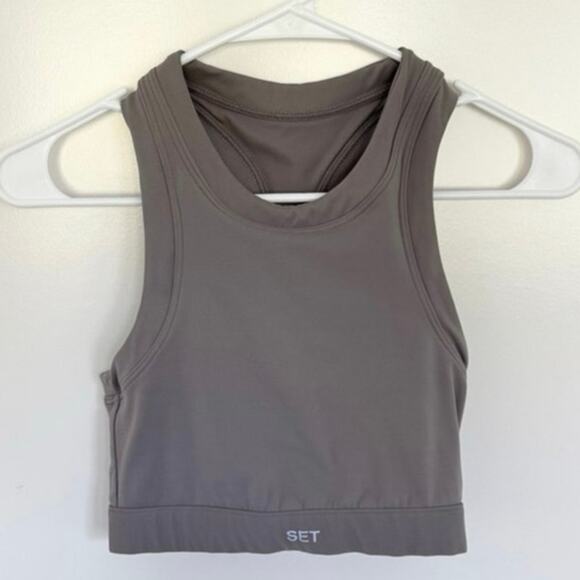 SET ACTIVE Sportbody High Neck Bra Stone Small - Picture 2 of 4